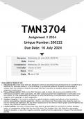 TMN3704 Assignment 3 (ANSWERS) 2024 - DISTINCTION GUARANTEED