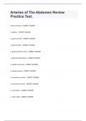 Arteries of The Abdomen Review Practice Test.  