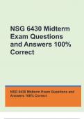 NSG 6430 Midterm Exam Questions and Answers 100% Correct