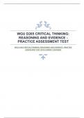 WGU D265 CRITICAL THINKING: REASONING AND EVIDENCE - PRACTICE ASSESSMENT TEST WITH CORRECT ANSWERS