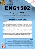 ENG1502 Assignment 3 (COMPLETE ANSWERS) 2024 (720331)- DUE 22 August 2024