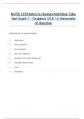 NUTR 2332 Intro to Human Nutrition Take Test Exam 7 - Chapters 13 & 14 University of Houston