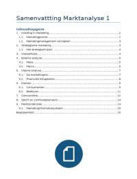 Samenvatting Marktanalyse 1