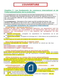 Les fondements du commerce international et de l’internationalisation de la production 