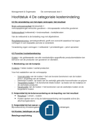 hoofdstuk 4 de categoriale kostenindeling samenvatting Management & Organisatie / economie