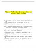   Adjuster Pro Practice Exam questions and answers 100% verified.