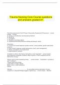    Trauma Nursing Core Course questions and answers graded A+.