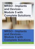 MRSO - Implants and Devices - Module 5 with Complete Solutions