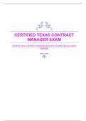 CERTIFIED TEXAS CONTRACT MANAGER EXAM WITH GUARANTEED ACCURATE ANSWERS
