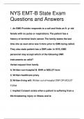NYS EMT-B State Exam Questions and Answers 2024