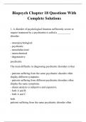 Biopsych Chapter 18 Questions With Complete Solutions