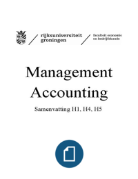 Samenvatting Tussentoets I + II | Management Accounting