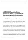 HIST-405N Week 7 Case Study Assignment Option 2: The Civil Rights Movement: Option 2 – Graded An A+