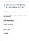 LSU KIN 3502 BS in Kinesiology| ryan hulteen |exam 1 questions and answers 2024 Louisiana State University