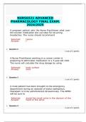 NURS6521 ADVANCED PHARMACOLOGY FINAL EXAM. 2024/2025