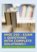 IMSE 250 - EXAM 1 QUESTIONS WITH COMPLETE SOLUTIONS!!