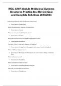 WGU C107 Module 10 Skeletal Systems Structures Practice test Review Quiz  and Complete Solutions 2023/2024