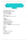 Nur 112 Exam 3- RSV, Asthma, Oxygenation, COPD, Infective lung Disorder, Anemia Questions and Answers