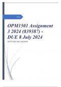 OPM1501 Assignment 3 2024 (839387) - DUE 8 July 2024