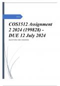 COS1512 Assignment 3 2024 (160814) - DUE 23 August 2024