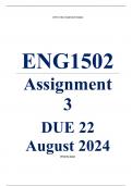 Exam (elaborations) ENG1502 Assignment 3 (COMPLETE ANSWERS) 2024 (720331)- DUE 22 August 2024