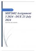 MIP2602 Assignment 3 2024 - DUE 23 July 2024