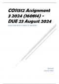 COS1512 Assignment 3 2024 (160814) - DUE 23 August 2024