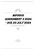 MIP2602 Assignment 3 2024 - DUE 23 July 2024