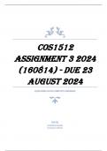 COS1512 Assignment 3 2024 (160814) - DUE 23 August 2024