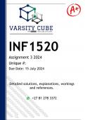 INF1520 Assignment 3 (DETAILED ANSWERS) 2024 - DISTINCTION GUARANTEED