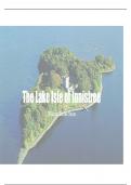 Gr 12 Poetry - "The Lake of Isle Innisfree"