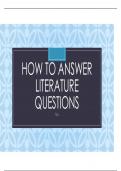 How to Answer Literature Questions