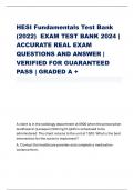 HESI Fundamentals Test Bank (2022) EXAM TEST BANK 2024 | ACCURATE REAL EXAM QUESTIONS AND ANSWER | VERIFIED FOR GUARANTEED PASS | GRADED A +