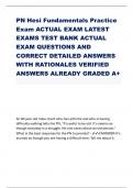 PN Hesi Fundamentals Practice Exam ACTUAL EXAM LATEST EXAMS TEST BANK ACTUAL EXAM QUESTIONS AND CORRECT DETAILED ANSWERS WITH RATIONALES VERIFIED ANSWERS ALREADY GRADED A+
