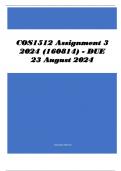 COS1512 Assignment 3 2024 (160814) - DUE 23 August 2024