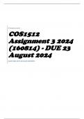 COS1512 Assignment 3 2024 (160814) - DUE 23 August 2024