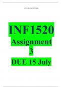 Exam (elaborations) INF1520 Assignment 3 (COMPLETE ANSWERS) 2024 - DUE 15 July 2024 •	Course •	Human Computer Interaction I (INF1520)