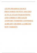 ATI PN PHARMACOLOGY PROCTORED NEWEST 2024-2025 ACTUAL EXAM 70 QUESTIONS AND CORRECT DETAILED ANSWERS (VERIFIED ANSWERS)|| ALREADY GRADED A+|| BRAND NEW VERSION!