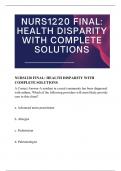 NURS1220 FINAL: HEALTH DISPARITY WITH COMPLETE SOLUTIONS