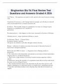  Binghamton Bio 114 Final Review Test Questions and Answers Graded A 2024