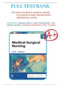 Test Bank for Medical-Surgical Nursing, 8th Edition, by Mary Ann Linton & Adrianne Dill  Matteson, All Chapters 1-63 LATEST