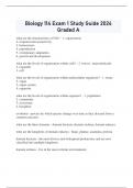  Biology 114 Exam 1 Study Guide 2024 Graded A