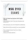  NSG 2113 Final Exam Questions with Complete Solutions