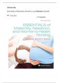 TEST BANK- Essentials of Maternity, Newborn, and women's Health  (Susan Ricci), 5TH EDITION|| New Update 2024