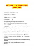 PHYSICS 1114 EXAM STUDY GUIDE 2024