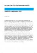 Perspective of Social Enterpreneurship