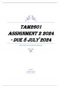 TAM2601 Assignment 2 2024 - DUE 8 July 2024