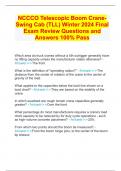 NCCCO Telescopic Boom Crane- Swing Cab (TLL) Winter 2024 Final Exam Review Questions and Answers 100% Pass