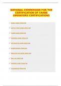 NATIONAL COMMISSION FOR THE CERTIFICATION OF CRANE OPERATORS CERTIFICATIONS