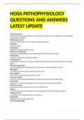 HOSA PATHOPHYSIOLOGY QUESTIONS AND ANSWERS LATEST UPDATE